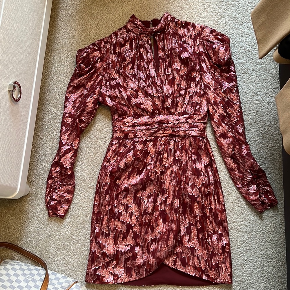 jonathan simkhai dress - pink and burgundy. Worn once!
